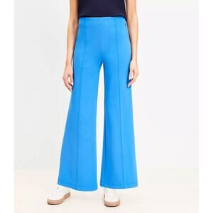 LOFT High Rise Wide Leg Pants Blue Medium